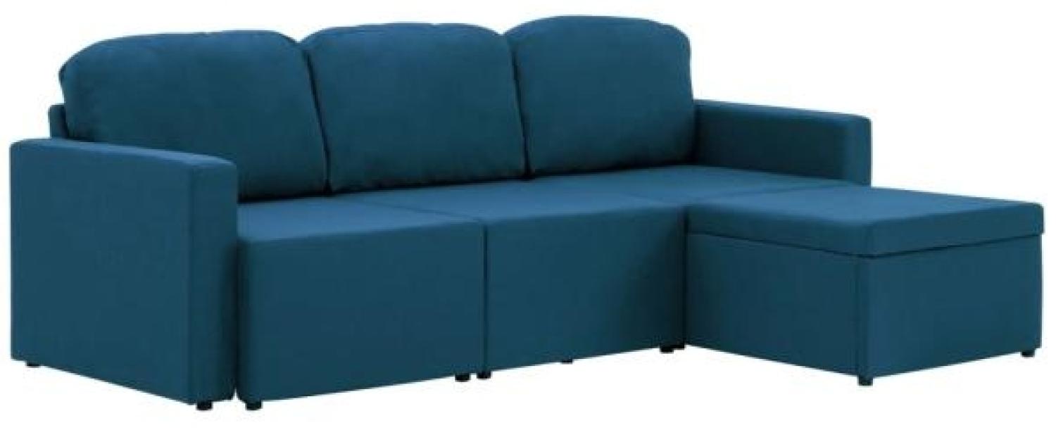 vidaXL Modulares 3-Sitzer-Schlafsofa Blau Stoff Bild 1