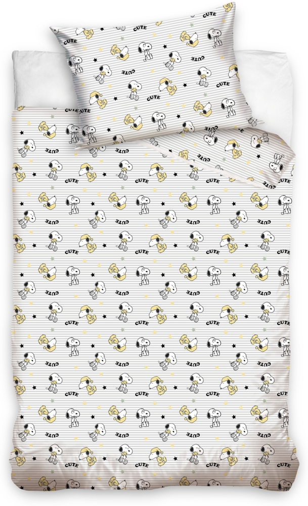 Snoopy Peanuts Bettwäsche Babybettwäsche SNO213021 100x135 cm + 40x60 cm Bild 1