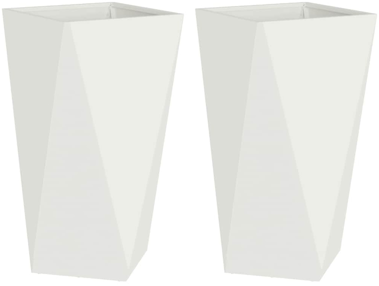 vidaXL Pflanzkübel 2 pcs Weiß 40 x 40 x 75 cm Stahl 883783 Bild 1