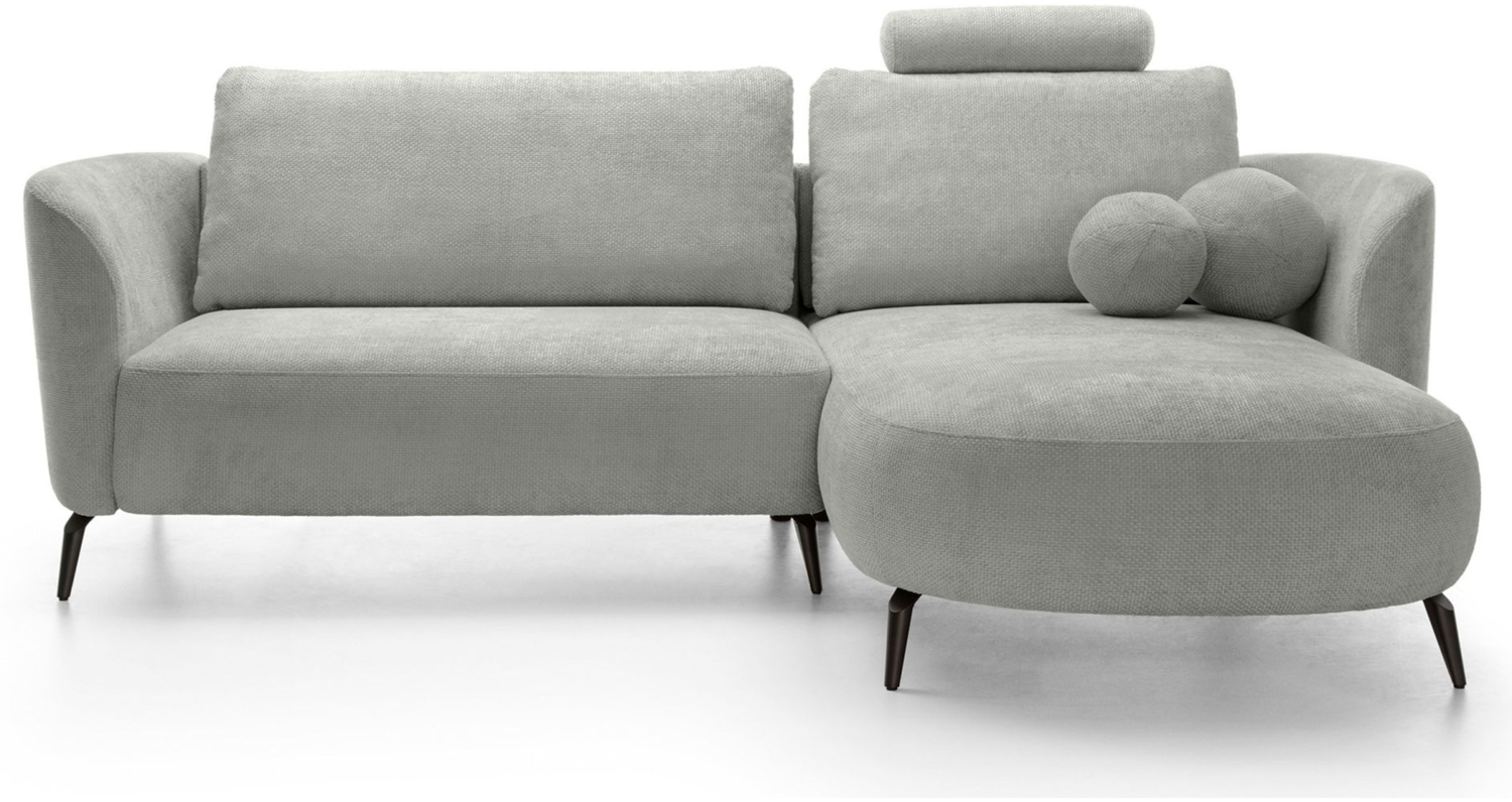 Selsey 'Kavni' Ecksofa mit Schlaffunktion, Stauraum und Chenille-Bezug, grau, rechts, 86 x 260 x 180 cm Bild 1