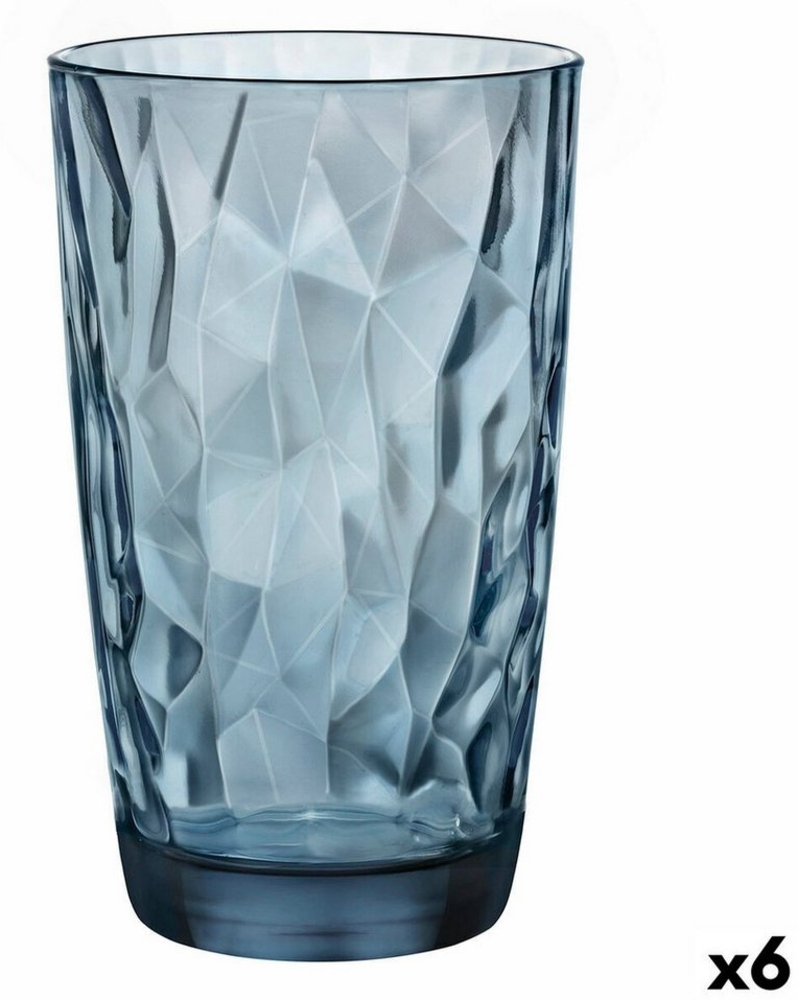 Trinkglas Bormioli Rocco Diamond Blau Glas 470 ml (6 Stück) Default Title Bild 1