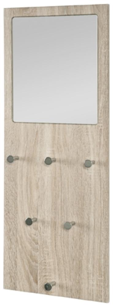 Garderobe >Pancho 2< in eiche hell-chrom aus MDF, Stahl - 80x30x6cm (BxHxT) Bild 1