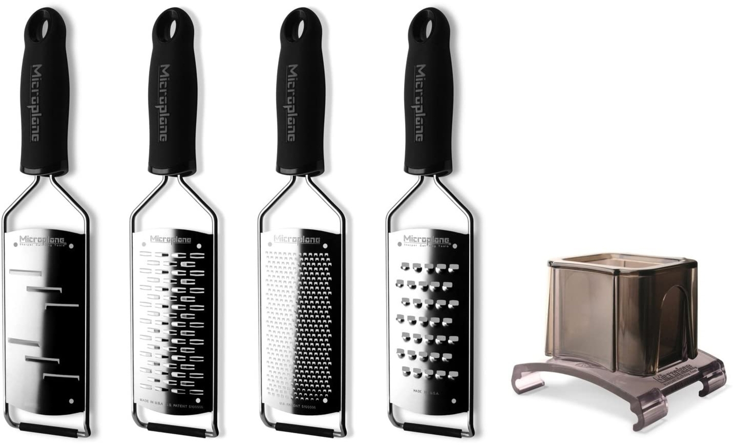 Microplane Gourmet Reiben Set: mittel - fein - extra - grobe-Raspel + Fingerschutz Bild 1