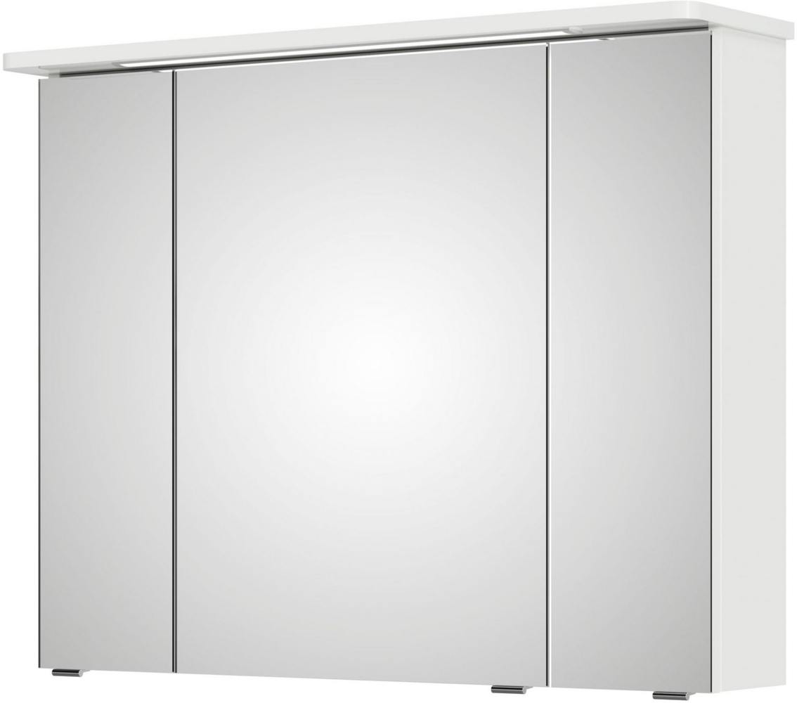 Saphir Spiegelschrank Serie 4005 Badezimmer-Spiegelschrank inkl. LED-Kranzbeleuchtung Badschrank 90 cm breit, 3 Türen, 6 Glas-Einlegeböden, inkl. Türdämpfer Bild 1