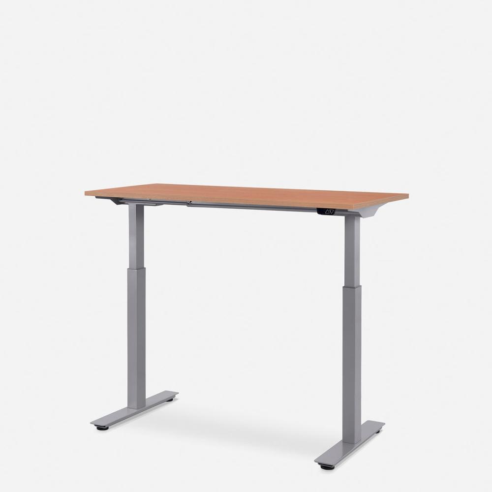 120 x 60 cm WRK21® SMART - Elmau Buche / Grau elektrisch höhenverstellbarer Schreibtisch Bild 1