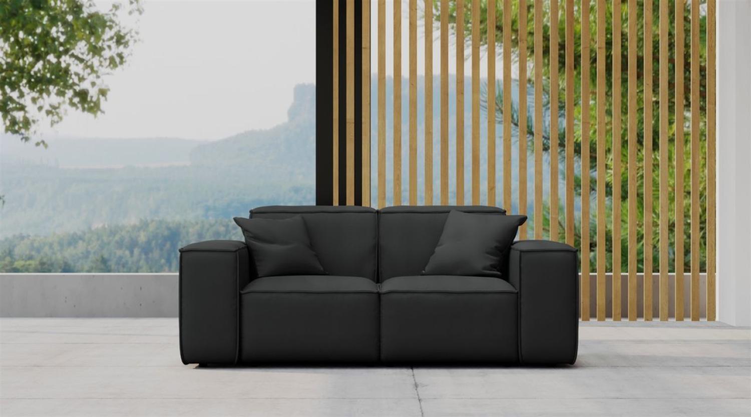 Gartensofa Loungesofa Sofa 2-Sitzer SUMMER wetterfester Stoff NXL Schwarz Bild 1