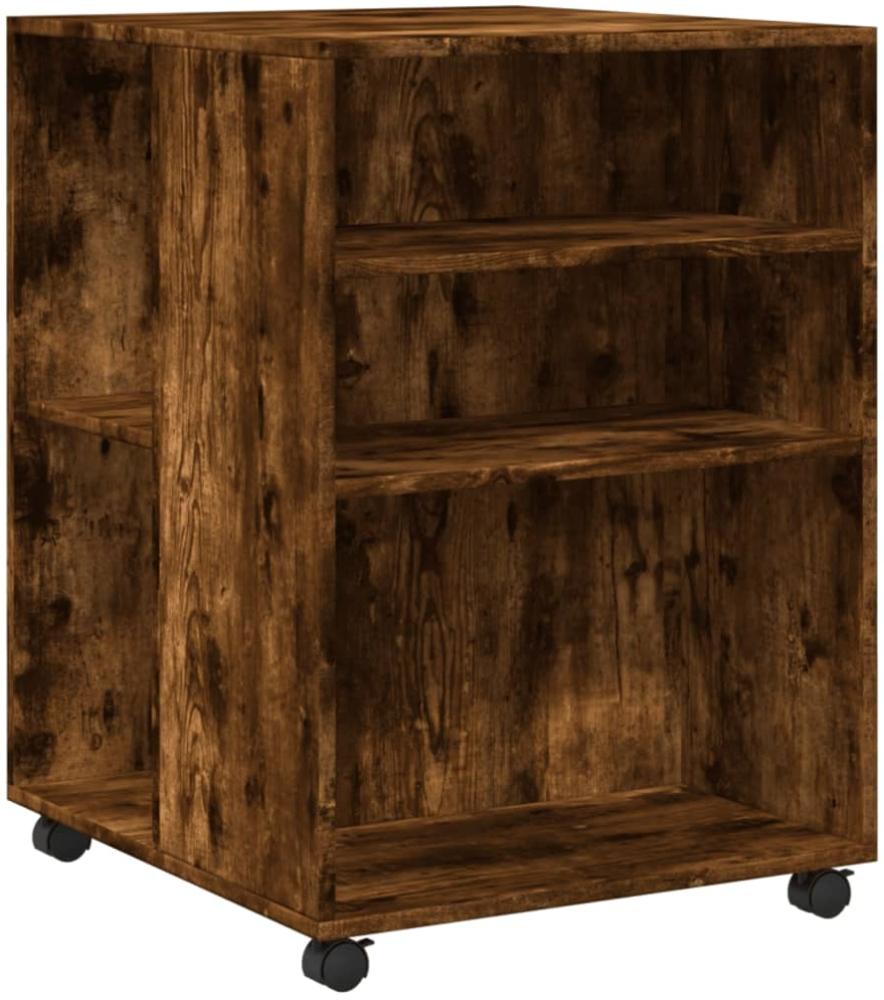vidaXL Beistelltisch mit Rollen Räuchereiche 55x60x78 cm Holzwerkstoff 853159 Bild 1