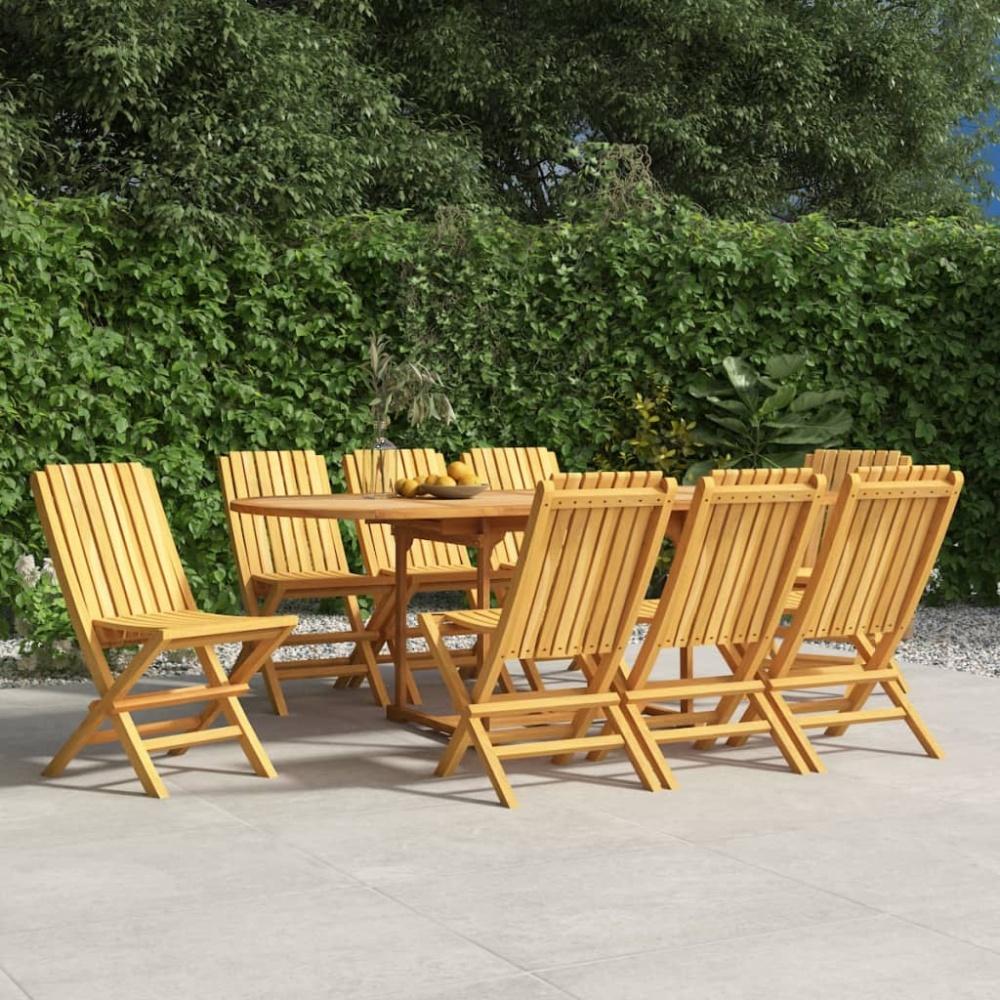 vidaXL Gartenstühle 8 Stk. Klappbar 47x47x89 cm Massivholz Teak 3155054 Bild 1