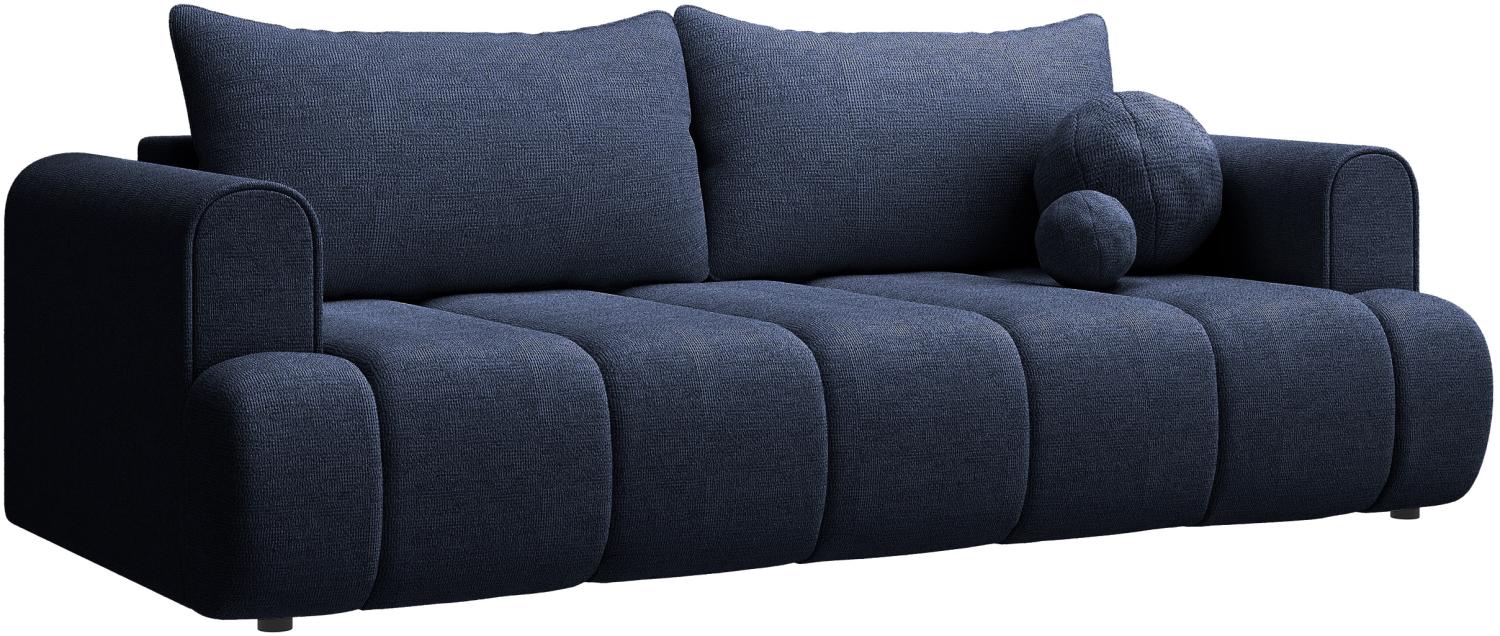 Selsey Dandelino - 3-Sitzer Sofa mit Schlaffunktion, Chenille-Bezug, dunkelblau Bild 1