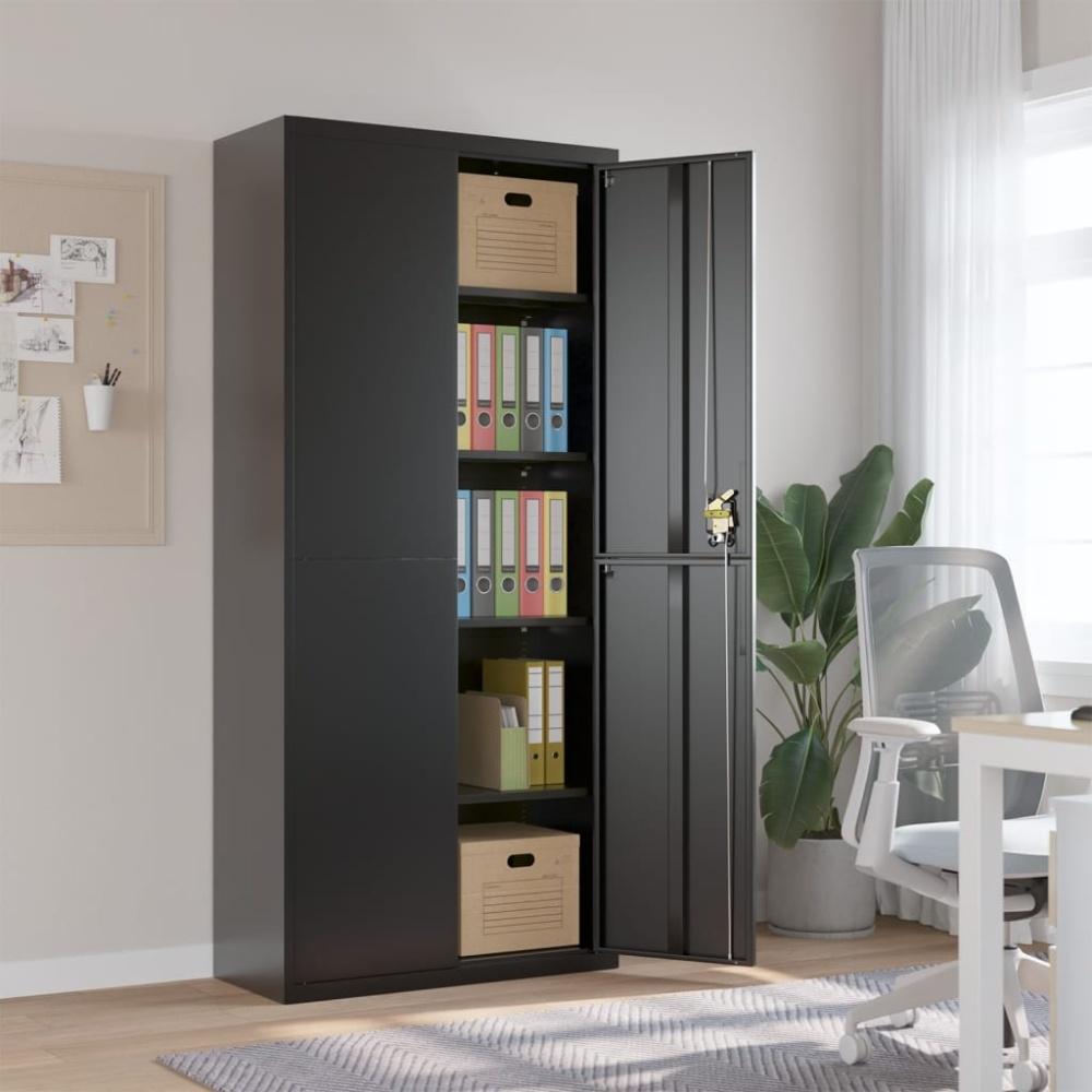 vidaXL Aktenschrank Schwarz 90x40x200 cm Stahl Bild 1