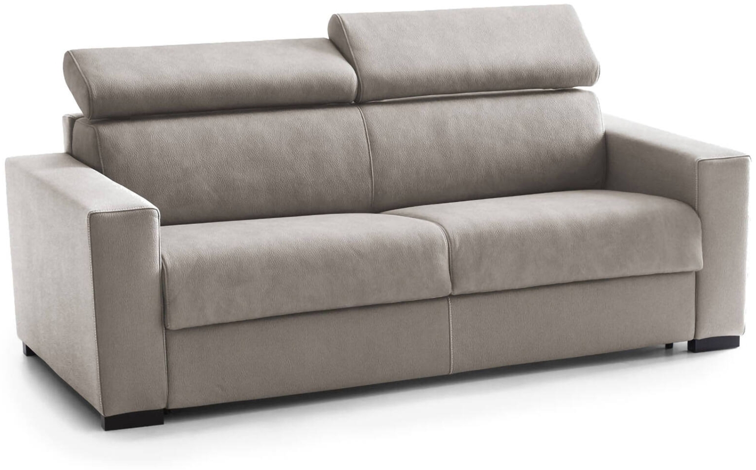 Dmora 2-Sitzer Schlafsofa Aieie, Wohnzimmersofa mit drehbarer Öffnung, verstellbare Kopfstützen und schmale Armlehnen, 100 % Made in Italy, 180 x 95 x 85 cm, Taupe Bild 1