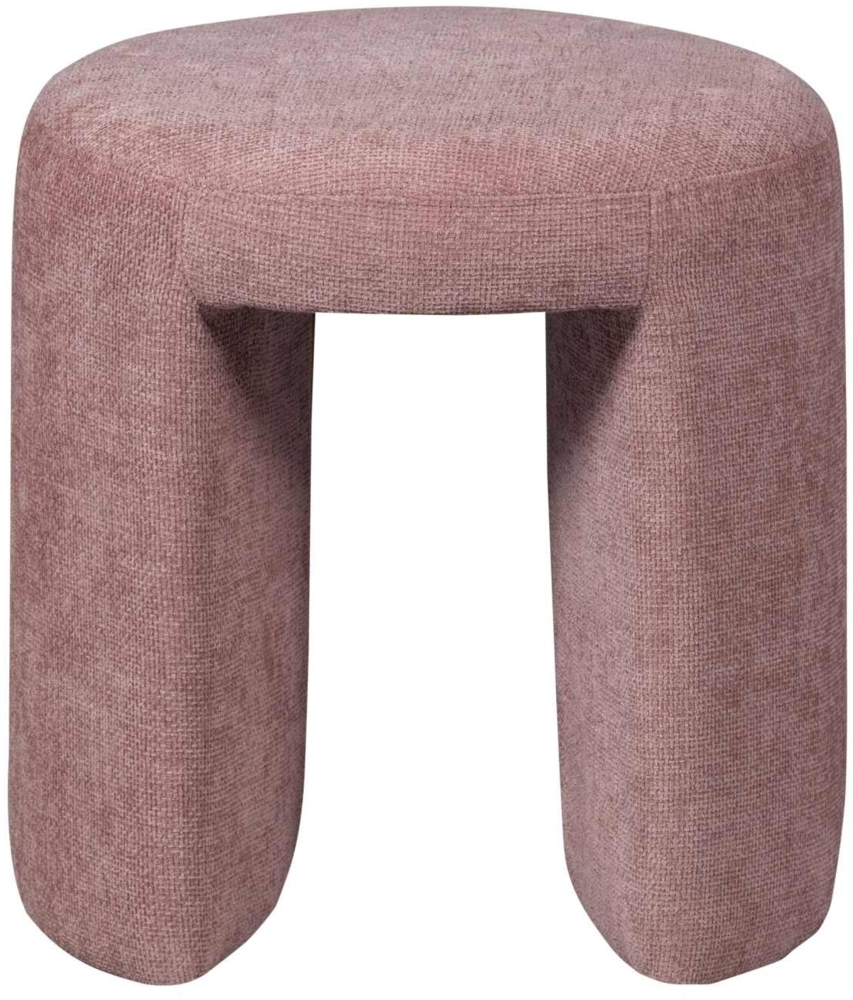 Hocker Charlie aus Chenille-Stoff, Rosa Bild 1