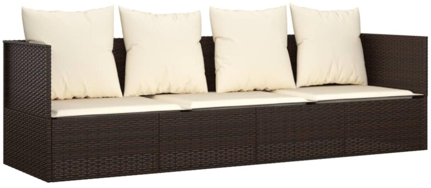 vidaXL Outdoor-Loungebett mit Kissen Braun Poly Rattan 319563 Bild 1