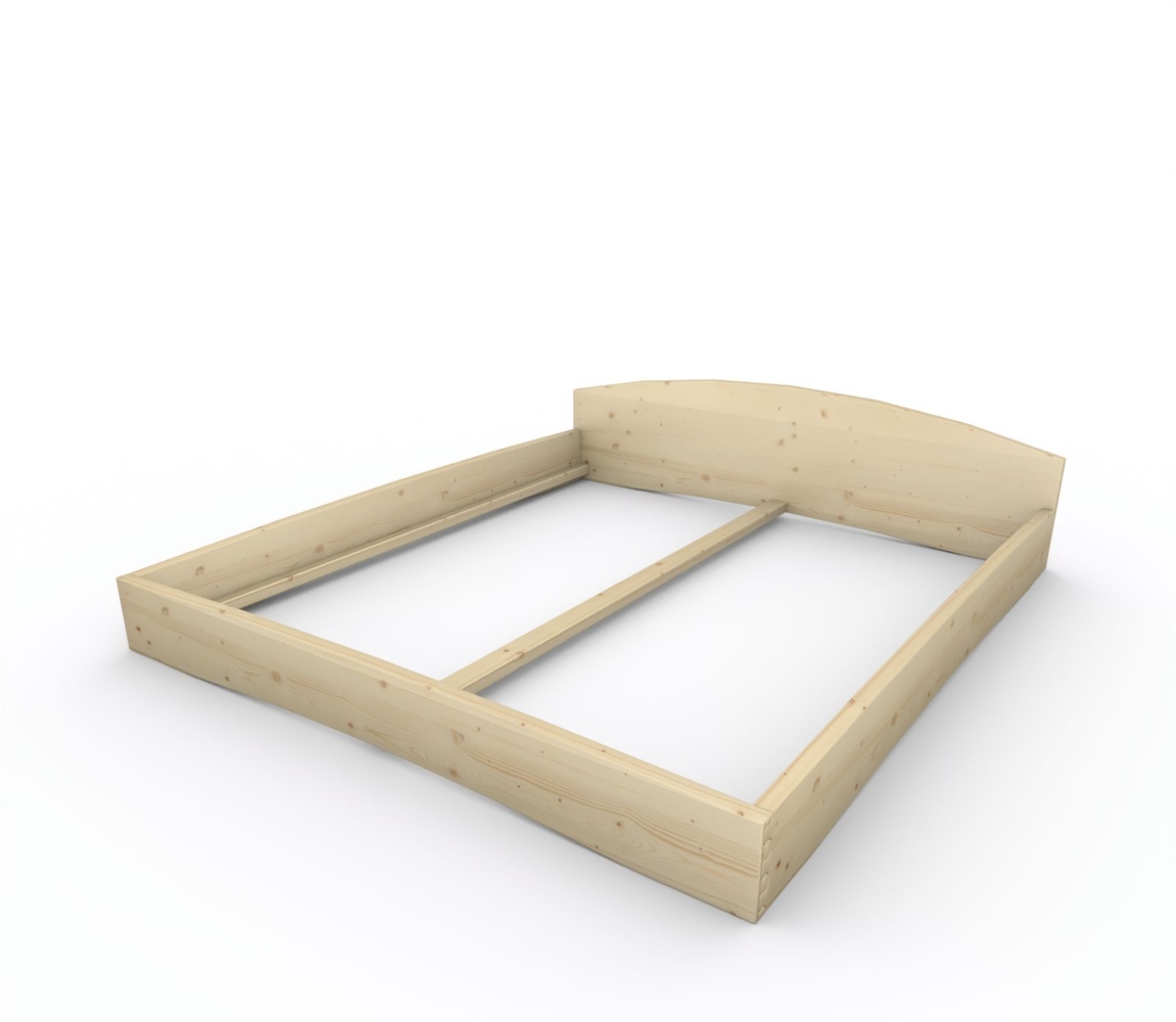 Holzbett (Fichte) "Rosi" 180 x 200 cm 20 cm mit Kopfteil Massivholzbett Bett Bild 1