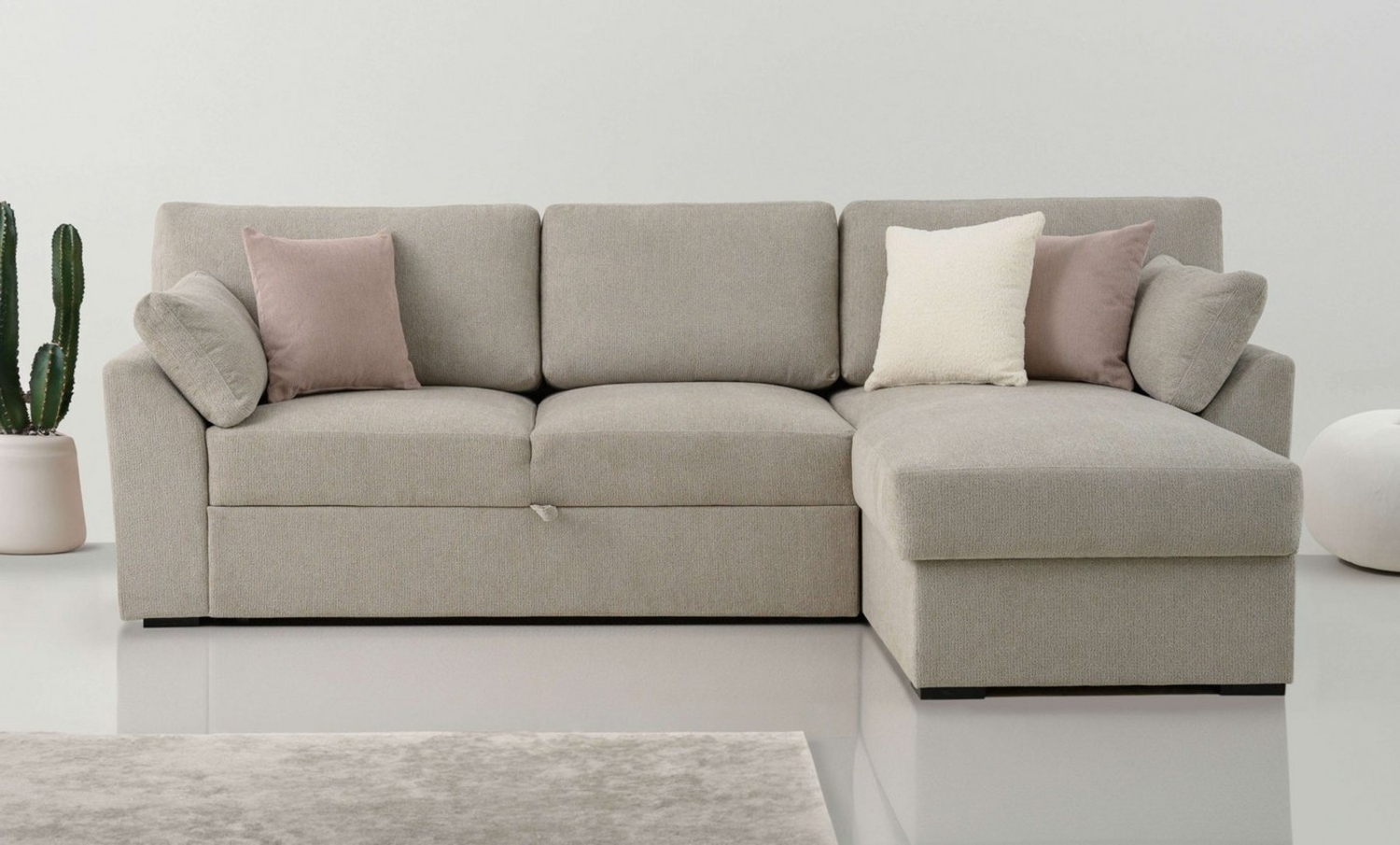 Home affaire Ecksofa Citry, Breite 246 cm, Chenille, Bettfunktion, Bettkasten, L-Form Bild 1