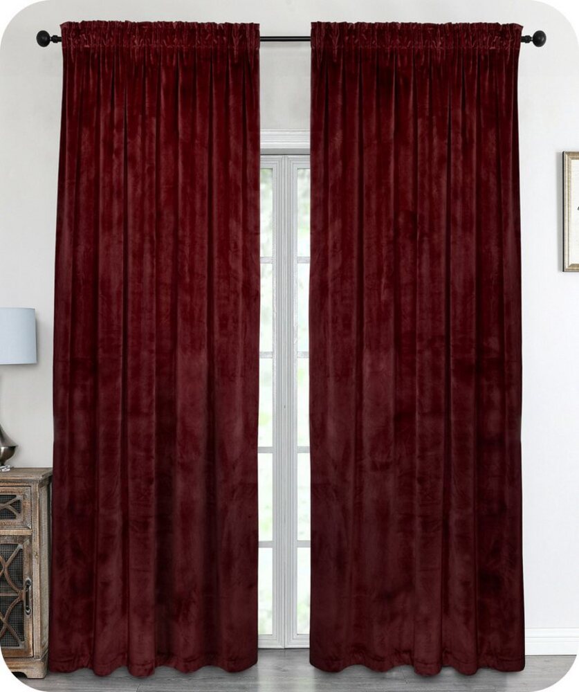 Beautex Verdunkelungsvorhang Samt Vorhang Kräuselband U-Band Gardine Velvet abdunkelnd, Hakenaufhängung (1 St), abdunkelnd Bild 1