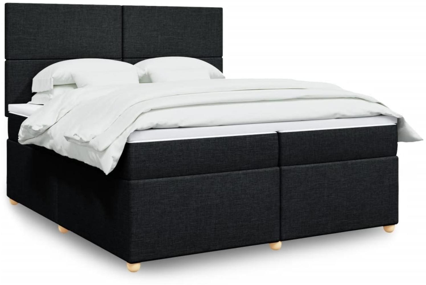 vidaXL Boxspringbett mit Matratze Schwarz 200x200 cm Stoff 3293682 Bild 1