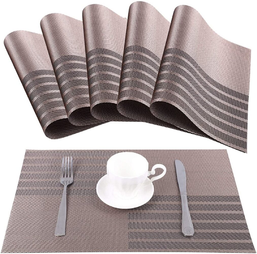 zggzerg Tischläufer Satz von 6 Platzsets, Tischsets PVC Hitzebeständig Bild 1