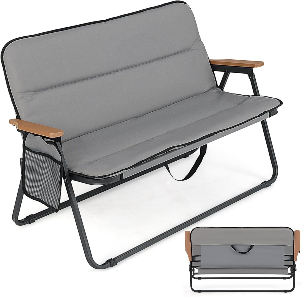 COSTWAY Campingstuhl (1 St), Klappstuhl für 2 Personen, mit Kissen, 111 x 57 x 71 cm Bild 1