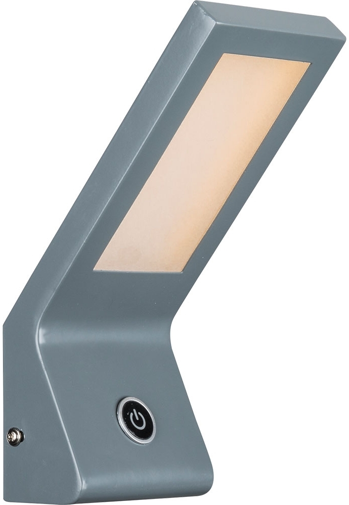 LED Schlafzimmerlampe, Touchdimmer, Metall, Glas, Opal, anthrazit Bild 1