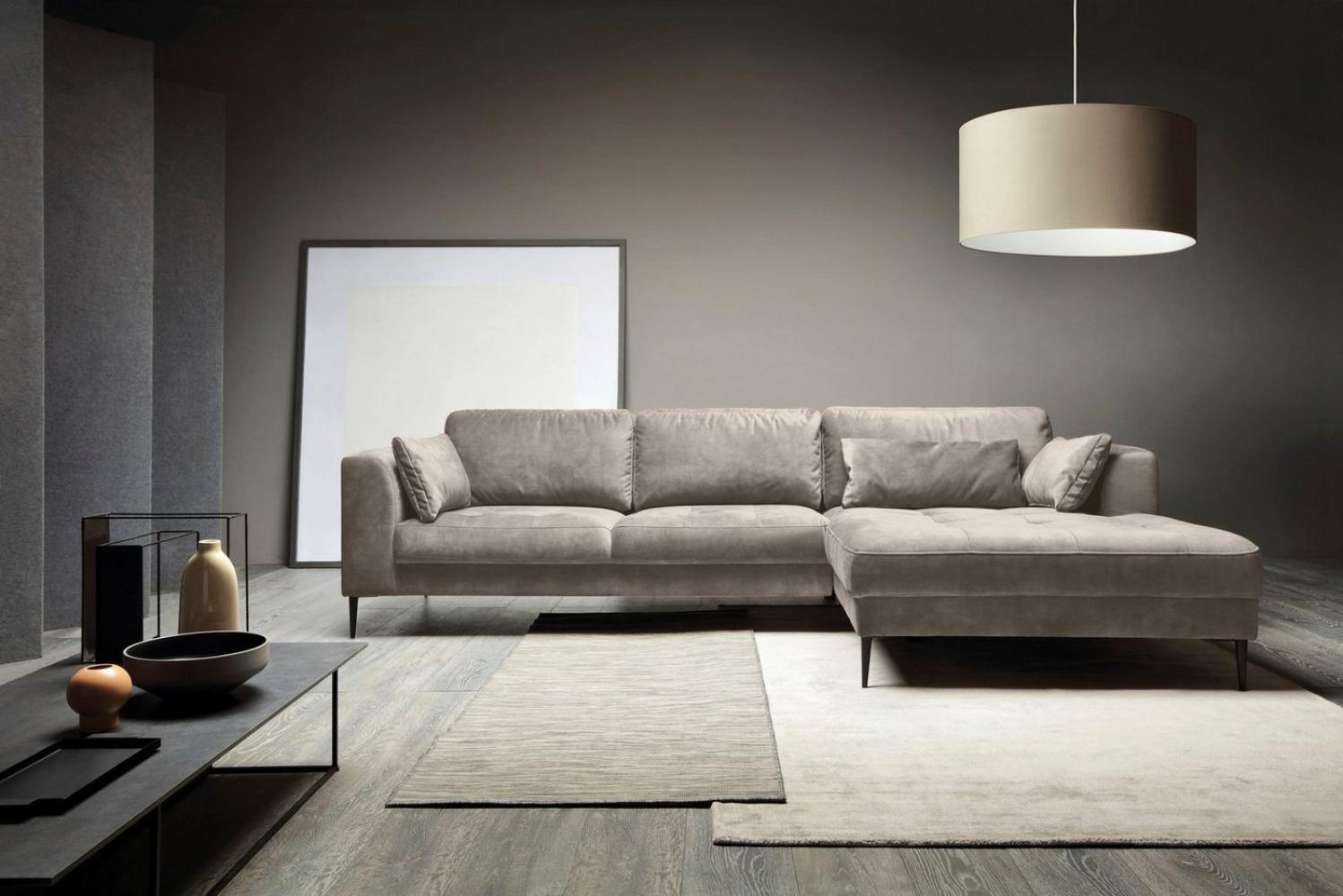 TRENDMANUFAKTUR Ecksofa Luzi, wahlweise mit Schlaffunktion und Bettkasten bestellbar, L-Form, Designsofa mit tollem Sitzkomfort, Metallfüße schwarz, Breite 280 cm Bild 1