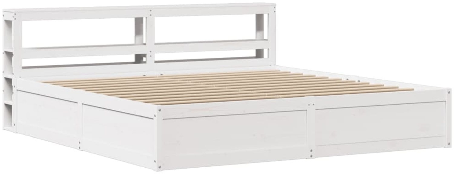 vidaXL Massivholzbett mit Kopfteil Weiß 200x200 cm Kiefer 3306331 Bild 1