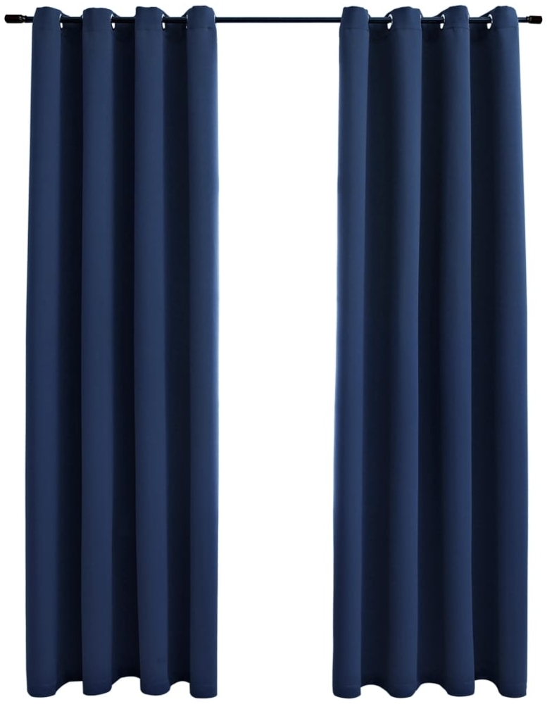 vidaXL Verdunkelungsvorhänge mit Metallösen 2 Stk. Blau 140x245cm 134452 Bild 1