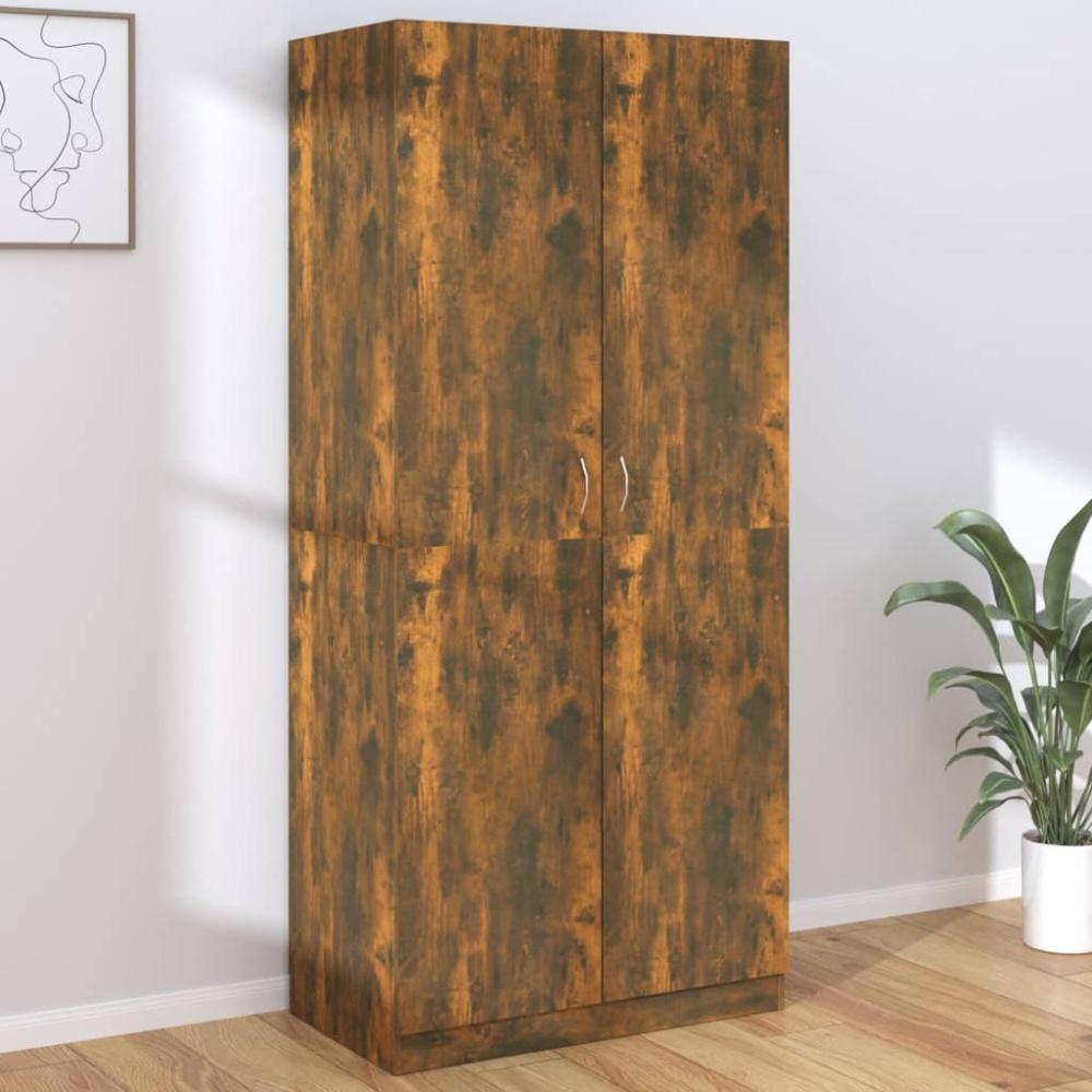 Kleiderschrank, Holzwerkstoff, Räuchereiche, 90 x 52 x 200 cm Bild 1