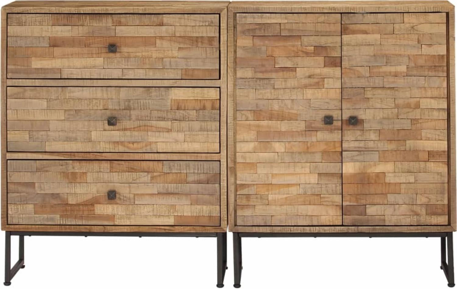 vidaXL Sideboard-Set 2-tlg. Recyceltes Teakholz Bild 1
