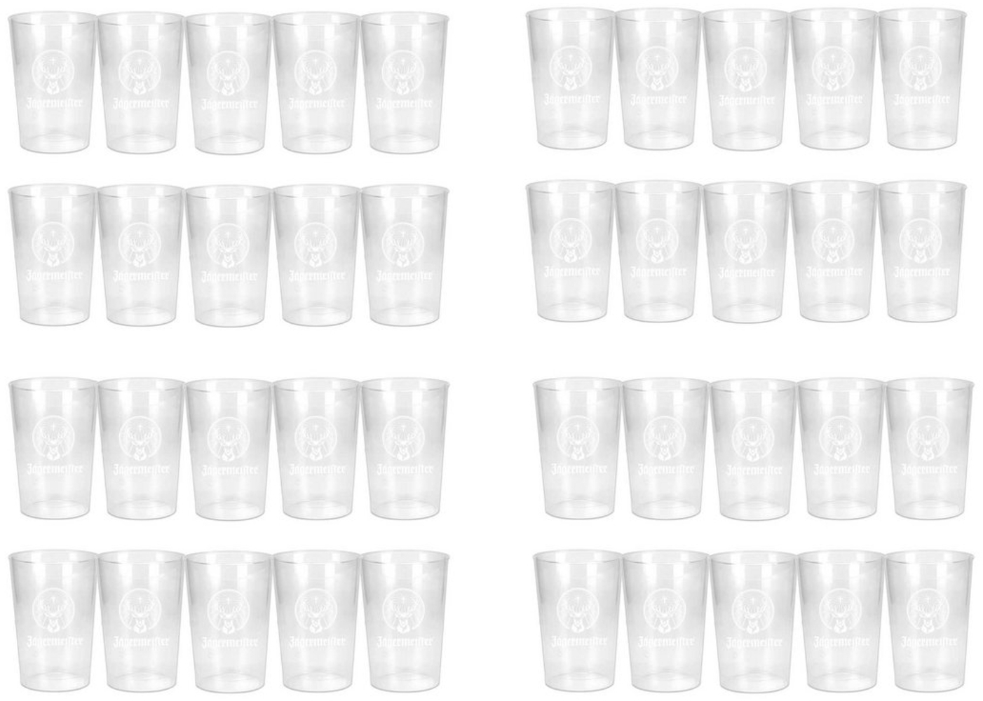 Jägermeister Gläser-Set Jägermeister Glas Plastik Becher 0,2 l - 80er Set Bild 1