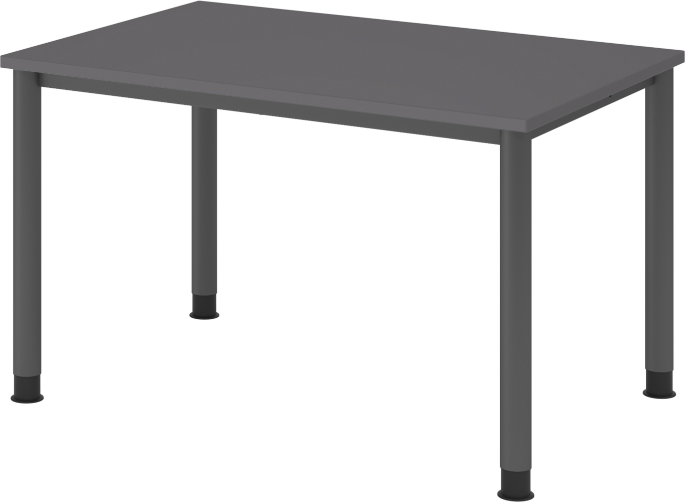 bümö höhenverstellbarer Schreibtisch H-Serie 120x80 cm in graphit, Gestell in Graphit - PC Tisch für's Büro manuell höhenverstellbar, Computertisch verstellbar, HS-12-G-G Bild 1