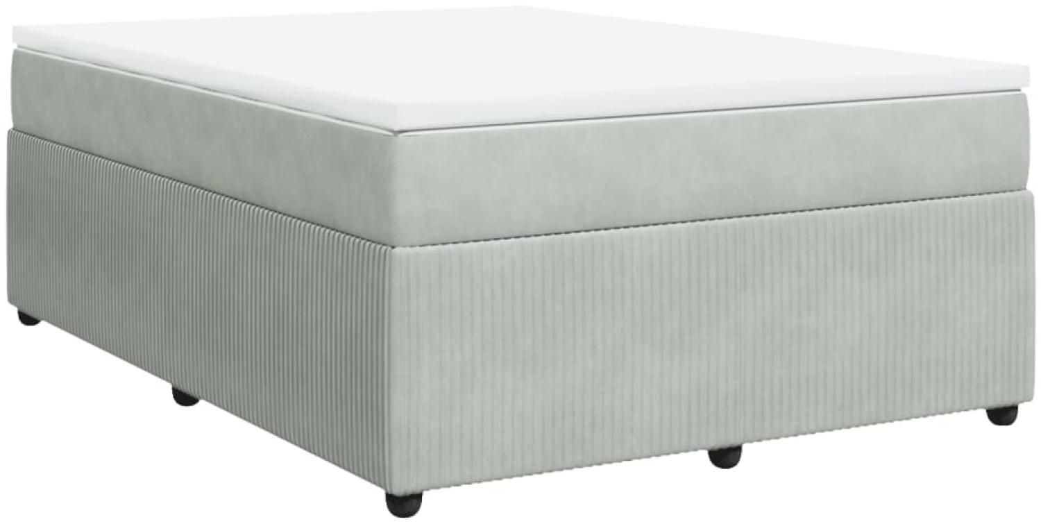 vidaXL Boxspringbett mit Matratze Hellgrau 140x190 cm Samt 3285638 Bild 1