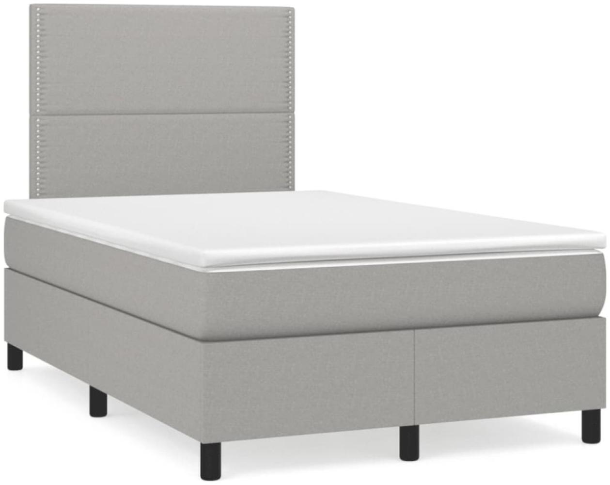 vidaXL Boxspringbett mit Matratze Hellgrau 120x190 cm Stoff 3269874 Bild 1