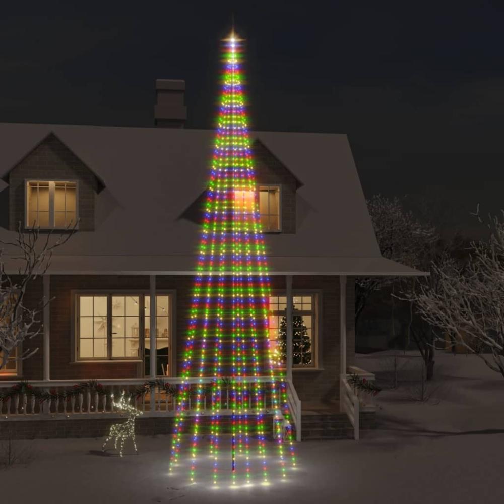 vidaXL LED-Weihnachtsbaum für Fahnenmast Mehrfarbig 1134 LEDs 800 cm 343533 Bild 1