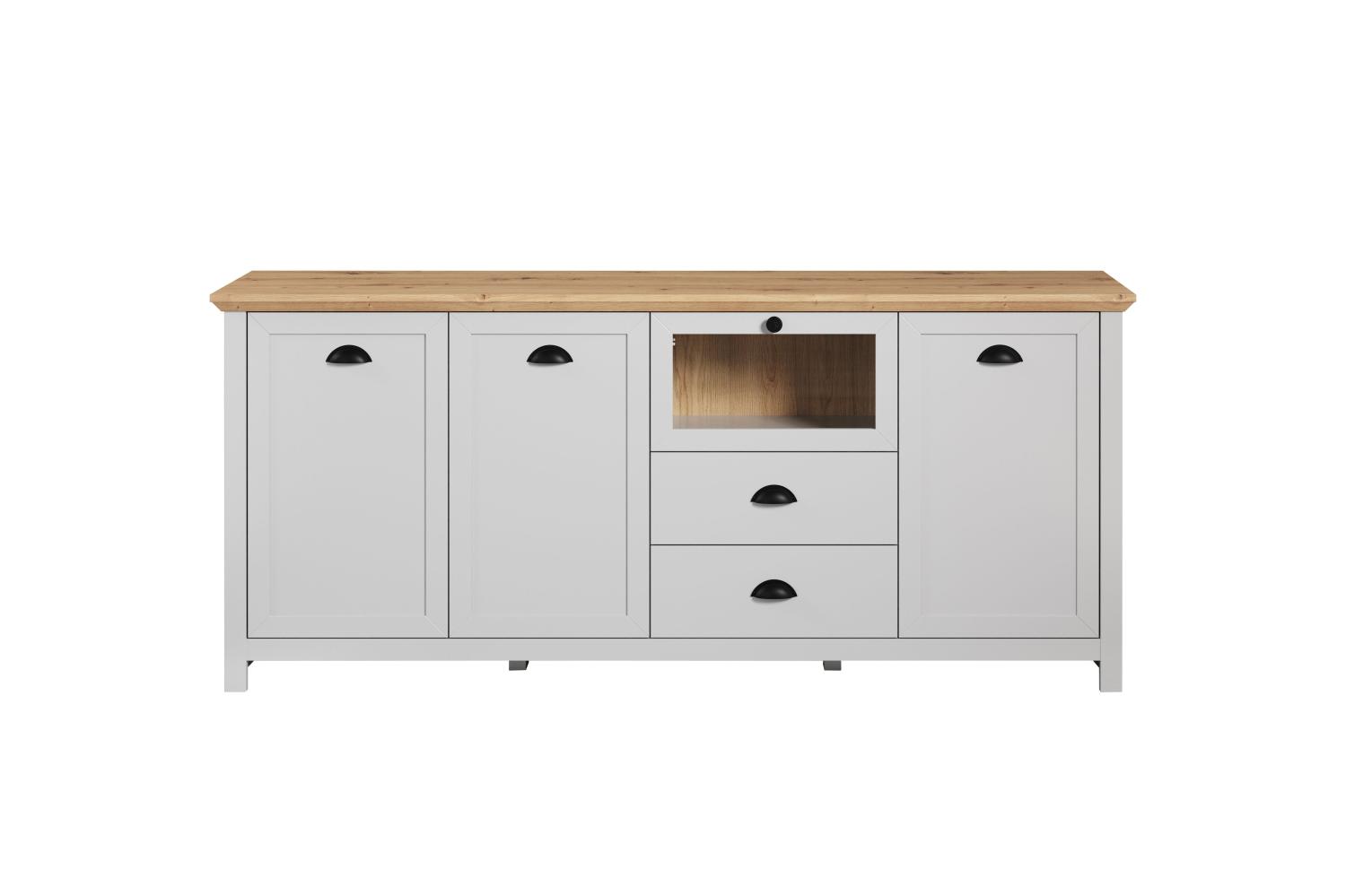 Sideboard Landside in grau und Eiche 190 cm Bild 1