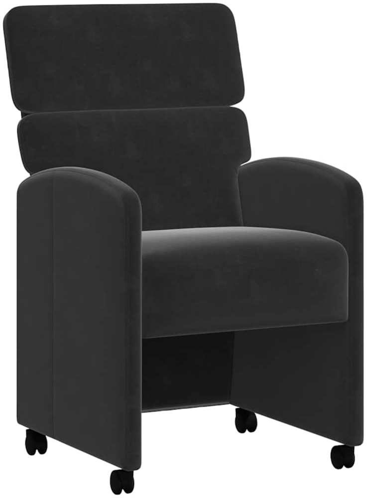 vidaXL Esszimmerstühle mit Rollen 2 pcs Schwarz 58 x 65 x 98 cm Samt 42017880 Bild 1