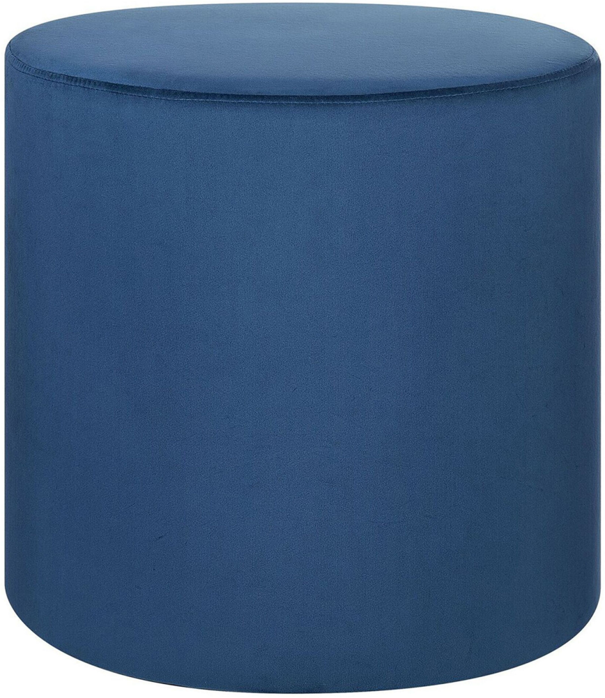 Pouf Samtstoff dunkelblau ⌀ 47 cm LOVETT Bild 1