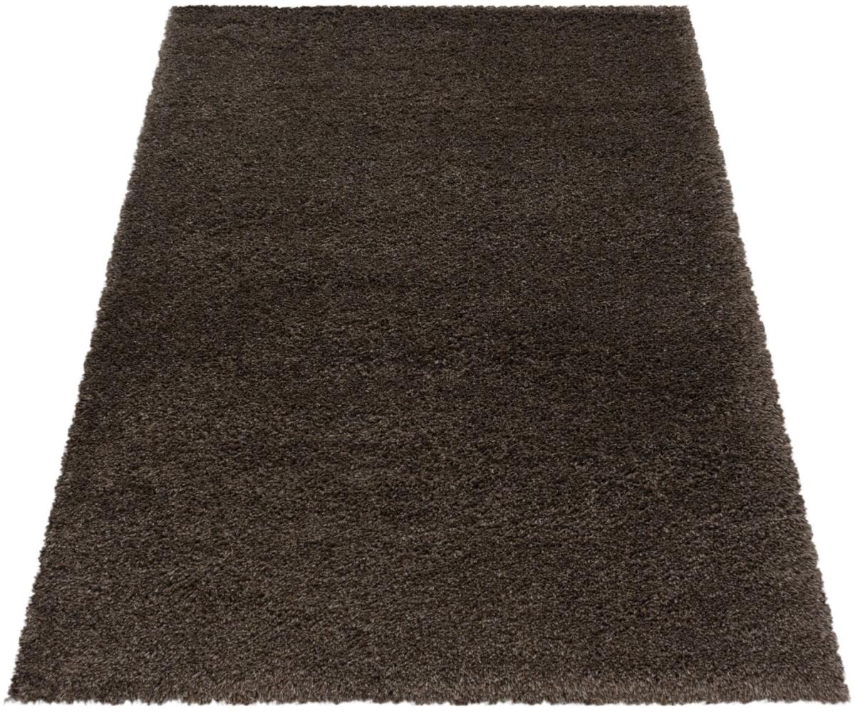 Soft-Shaggy Teppich FLUFFY BROWN 120 X 120cm Rund Bild 1