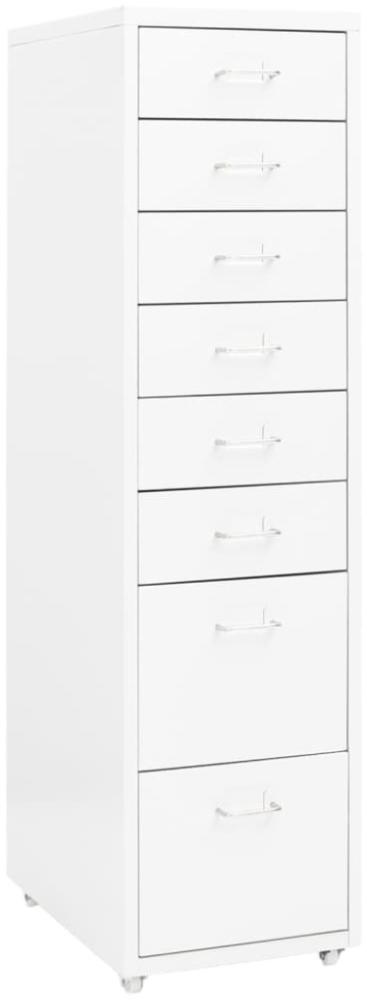 vidaXL Aktenschrank mit Rollen Weiß 28x41x109 cm Metall 335920 Bild 1