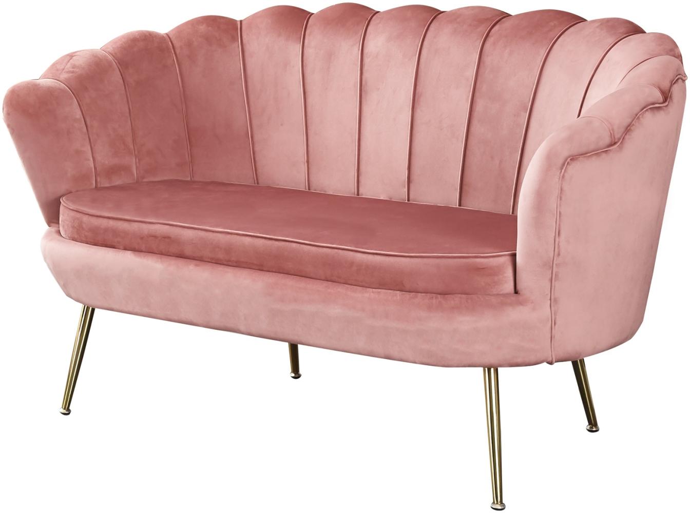 Muschelsofa Samt Rose Couch Sofa Lounge Couchgarnitur Polstersofa Bild 1