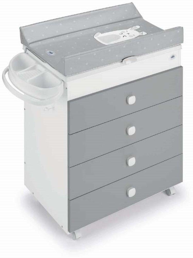 CAM Baby Mehrzweck-Wickelkommode Asia | Wickeltisch für 0-12 Monate | Mit Badewanne und Wickelauflage Bild 1