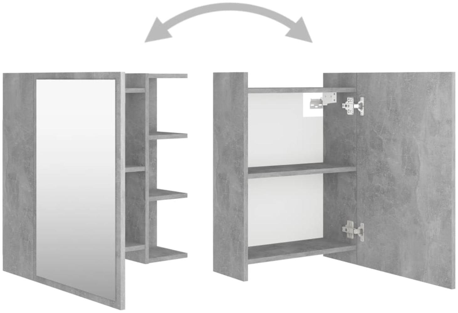 vidaXL Bad-Spiegelschrank Betongrau 62,5x20,5x64 cm Holzwerkstoff Bild 1