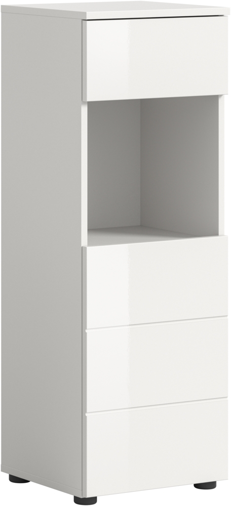 Standschrank (B/H/T: 38x106x34 cm) in weiß hochglanz tiefzieh Bild 1