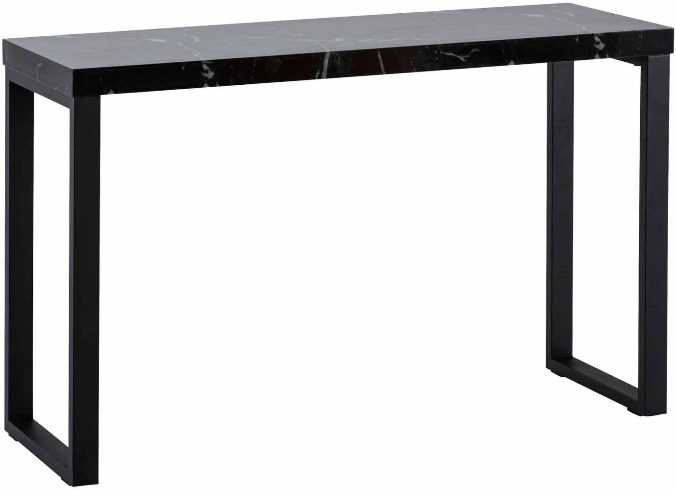 Konsolentisch Marmor-Optik Schwarz Hochglanz 120x40x76 cm Design Anrichte Flur Bild 1