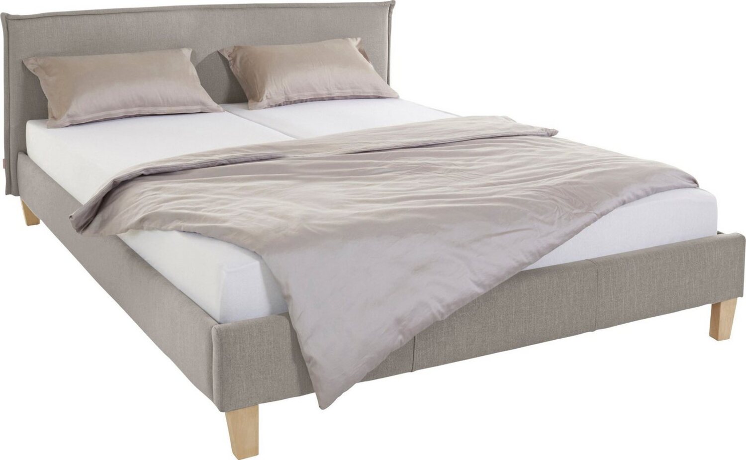 OTTO products Polsterbett Heddi, in 5 Breiten: von 90cm-200cm, Biese am Kopfteil, Strukturstoff Bild 1