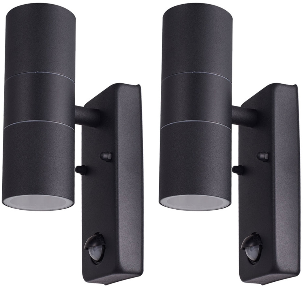 2x RGB LED Wandleuchte aus Alu-Druckguss mit Bewegungsmelder Bild 1