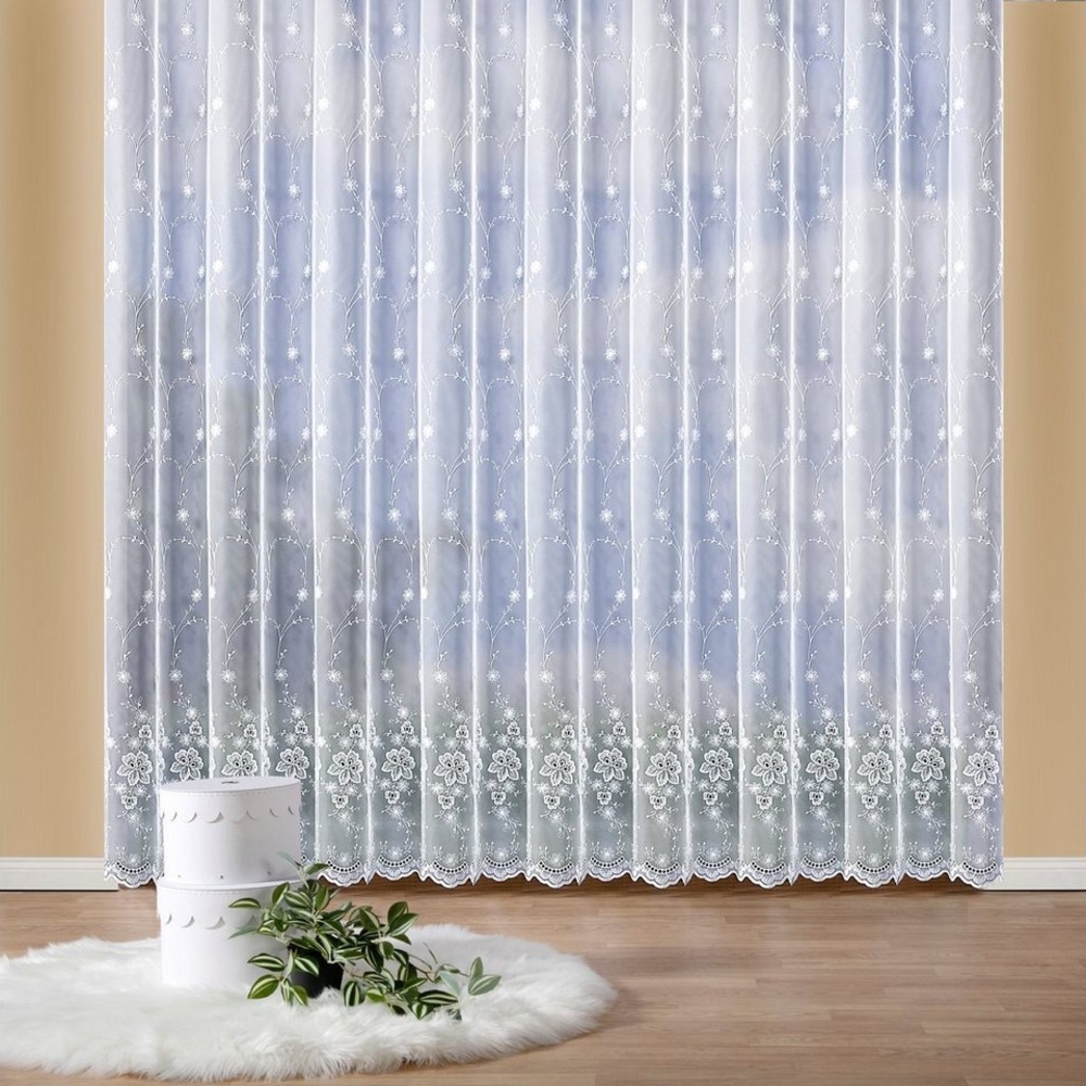 Weckbrodt Gardine Isabella (1 St), Kräuselband, transparent, echte Stickerei, Florentiner Optik, Allover, Bordüre, Store Bild 1