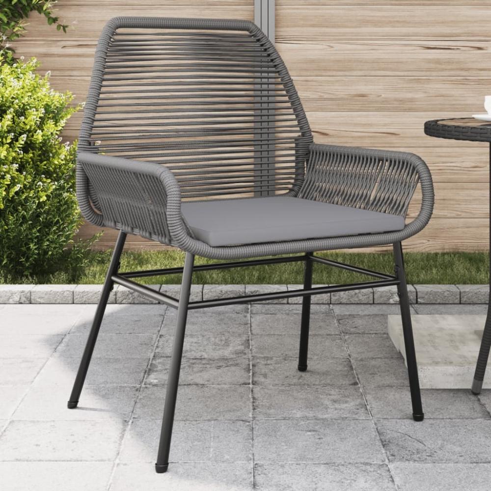 vidaXL Gartenstühle 2 Stk. mit Kissen Grau Poly Rattan 369097 Bild 1