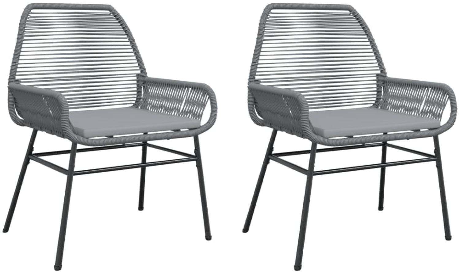 vidaXL Gartenstühle 2 Stk. mit Kissen Grau Poly Rattan 369097 Bild 1