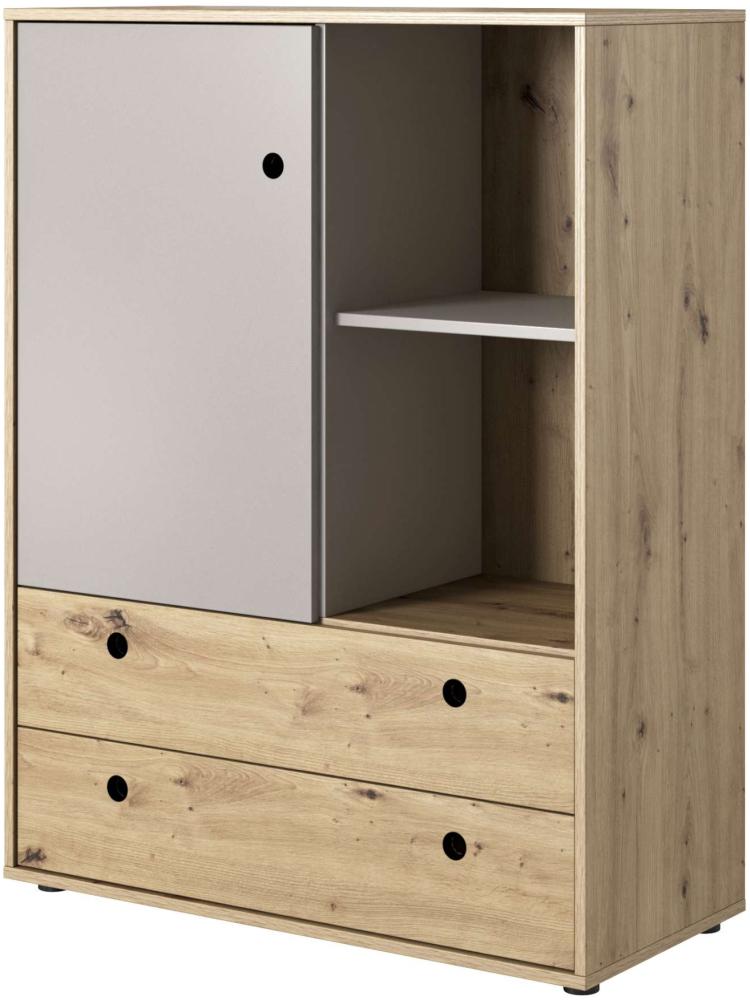 Stylefy Kaktus Kommode I Eiche Artisan Dekor Platingrau Bild 1